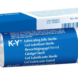 Tube de Gel Lubrifiant KY Stérile 82g, lubrifiant médical à base d’eau, sans parfum, compatible préservatifs et usage intime.