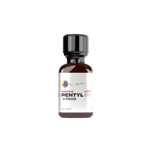 Bottle of Lab Quality Pentyle + N-Pentanol Poppers 24ml – strong and pure poppers made in Europe