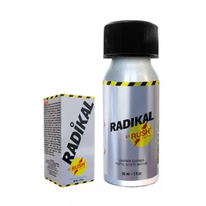 bottle of Poppers Radikal by Rush 30ml - strong pentyl nitrite formula