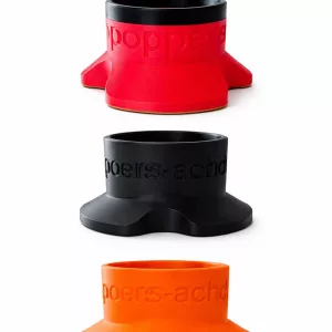 Support stabilisateur pour flacon de poppers 10ml et 24ml avec base large permettant de maintenir la bouteille droite et d’éviter les renversements.