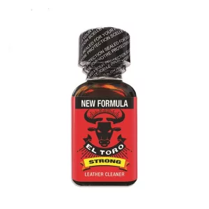 Poppers El Toro Strong 24ml au nitrite d'amyle et de propyle, flacon grand format 24 ml, poppers puissant de la gamme El Toro, arôme premium disponible avec livraison rapide en France et en Europe.