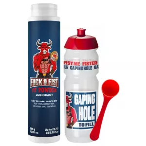 Starter Pack Fuck & Fist FF Powder 285 g avec bouteille de préparation et cuillère doseuse pour fabriquer un lubrifiant intime personnalisé.